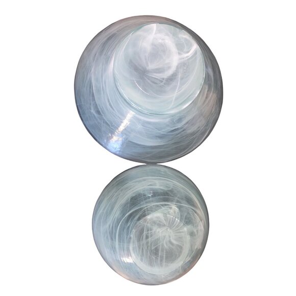 Onda Artisan Glass Bowls 11" Angular & 9" Round - Picture 3 of 15